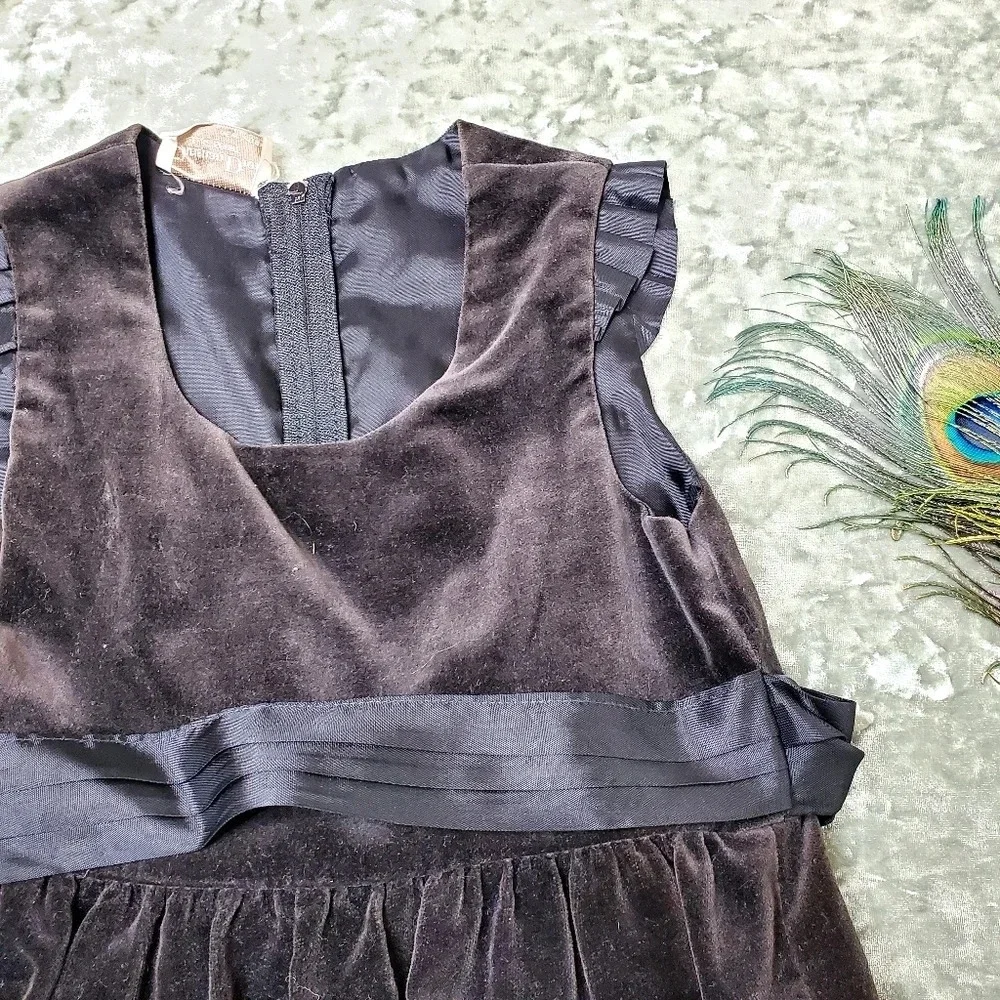 Christian Dior Dark Brown Velvet Vintage Dress‎